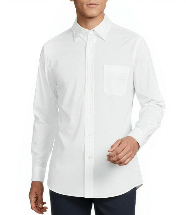 ダニエル クレミュ メンズ トップス シャツ ボタンダウン Cremieux Blue Labelong Sleeve Hidden Button Down Solid Comfort Stretch Woven Shirt Lucent White ホワイト