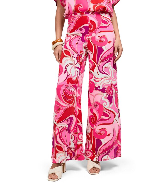 トリーナターク レディース ボトムス カジュアルパンツ ワイドレッグ ジョーゼット プリント Trina Turk Long Weekend Printed Georgette High Waisted Wide Leg Coordinating Pants Multi マルチカラー