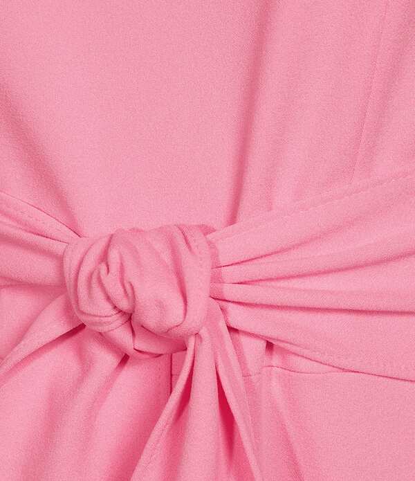 ReVida 楽天市場店のアドリアナ パペル レディース トップス ワンピース クルーネックレープ ミディ Adrianna Papell Stretch Crepe Crew Neck Tie Waist 3/4 Sleeve Midi Sheath Dress cherryblos｜アングル3