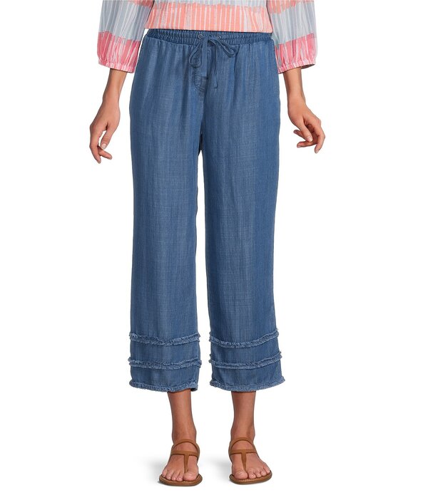 マルチプルズ レディース ボトムス カジュアルパンツ Multiples Drawstring Elastic Waist Pull-On Cropants Medium Indigo インディゴ
