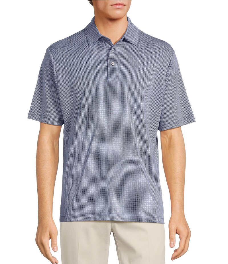【送料無料】 ラウンドトゥリーアンドヨーク メンズ シャツ トップス Performance The Fairway Short Sleeve Jacquard Polo Shirt Deep Ultramarine