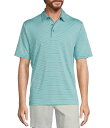 【送料無料】 ラウンドトゥリーアンドヨーク メンズ シャツ トップス Performance Short Sleeve Stripe Print Polo Shirt Bright Aqua