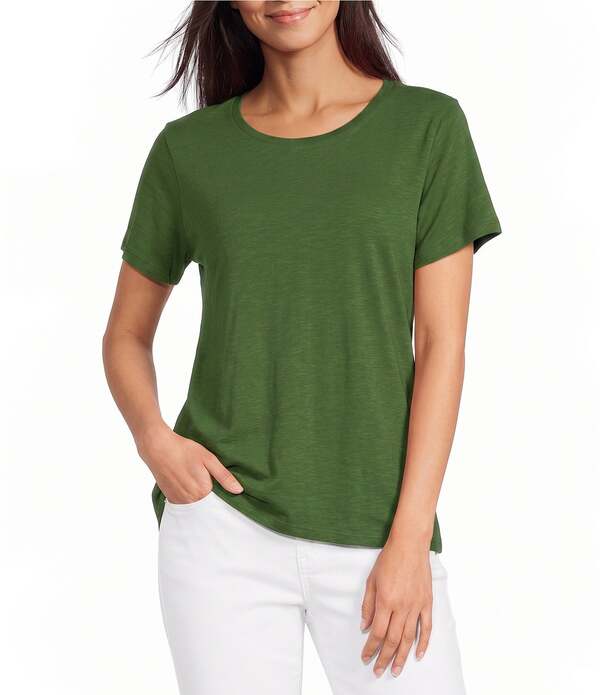 エイリーンフィッシャー レディース トップス Tシャツ クルーネック コットン ジャージー Eileen Fisher Organicotton Slubby Jersey Crew Neck Short Sleeeve Tee Feild