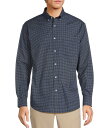 【送料無料】 ラウンドトゥリーアンドヨーク メンズ シャツ トップス Gold Label Roundtree & Yorke Non-Iron Long Sleeve Geometric Print Poplin Sport Shirt Blue(4)