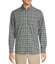 【送料無料】 ラウンドトゥリーアンドヨーク メンズ シャツ トップス Long Sleeve Medium Light Plaid Pattern Slub Sport Shirt Blue(4)
