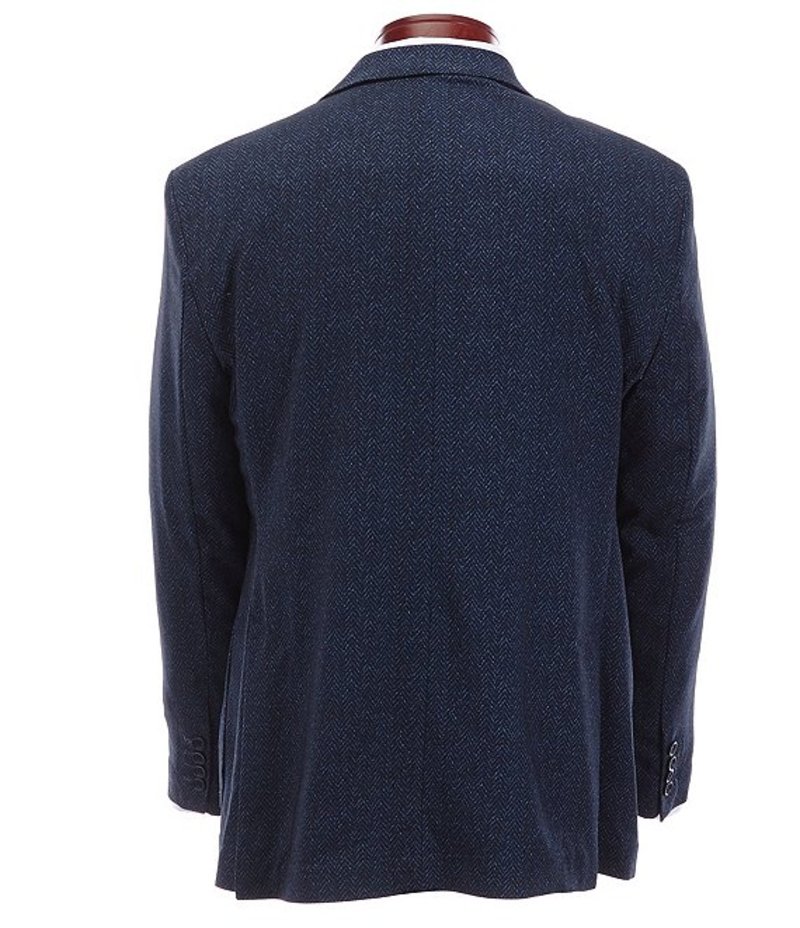 ビスコッティ メンズ ジャケット・ブルゾン アウター Herringbone Stretch Blazer Navy