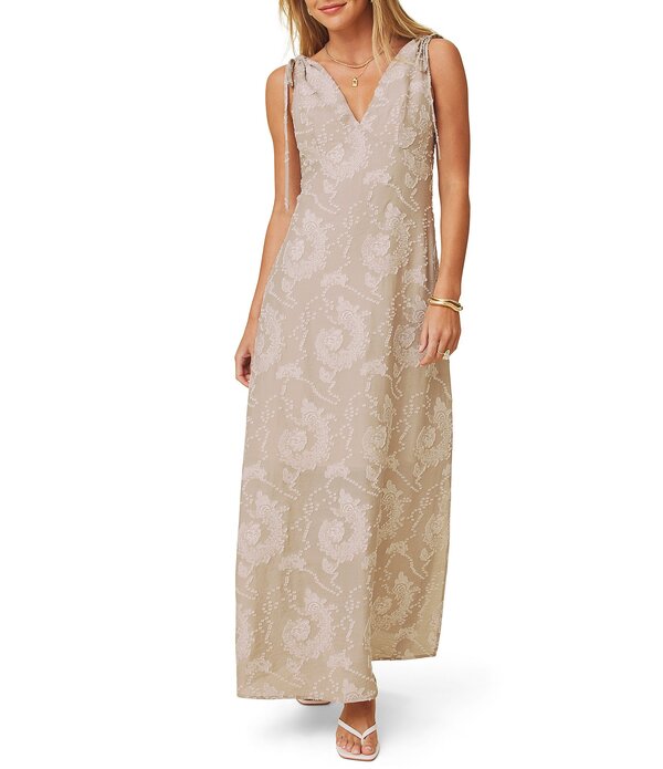 スプレンディット レディース トップス ワンピース Vネック ノースリーブ マキシ Splendid Ezra V-Neck Sleeveless Maxi Dress Light Fawn Paisley