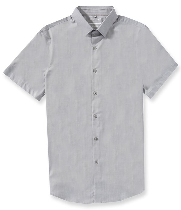 ペリーエリス メンズ トップス シャツ スリムフィット Perry Ellislim Fit Stretch Short Sleeve Woven Shirt Chiseled Stone ストーン