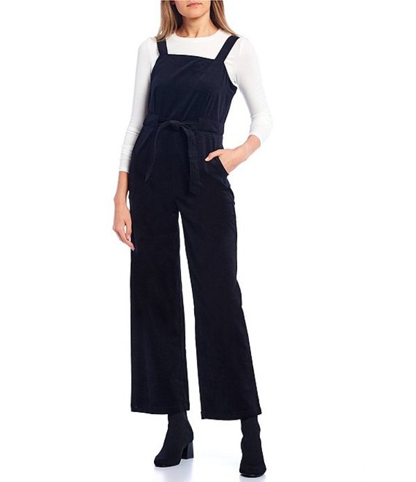 カッパーキー レディース ジャンプスーツ トップス Corduroy Tie Waist Jumpsuit Black