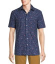 【送料無料】 ラウン メンズ シャツ トップス Rec + Relax Short Sleeve Performance Sketch Floral Print Shirt Ink Blue
