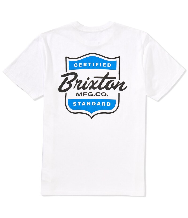 【送料無料】 ブリクストン メンズ シャツ トップス Booker Short Sleeve Graphic T-Shirt White