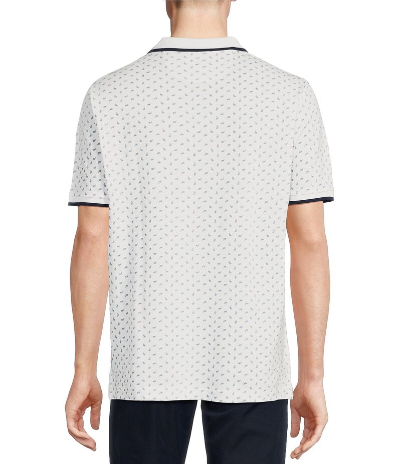 【送料無料】 ダニエル クレミュ メンズ シャツ トップス Blue Label Paisley Print Short Sleeve Polo Shirt White