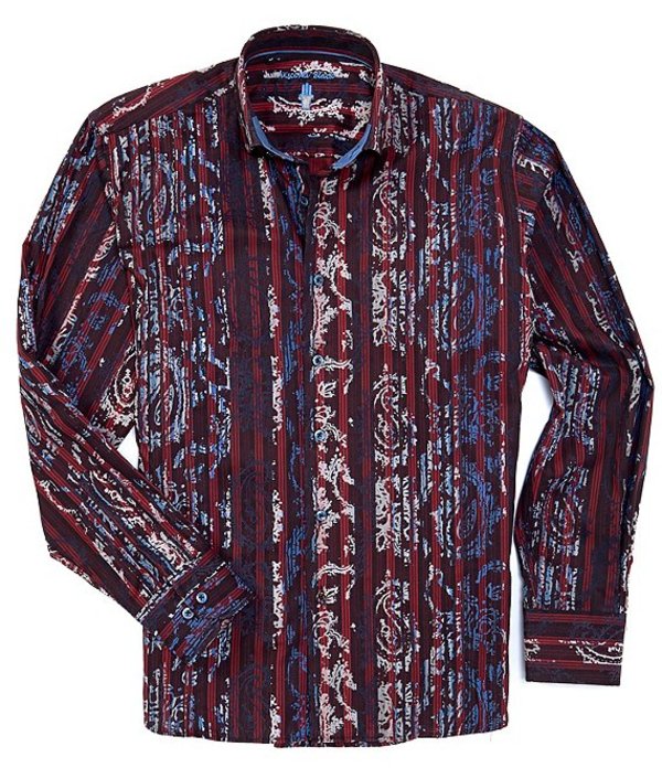 ビスコッティ メンズ シャツ トップス Big & Tall Stripe Paisley Long-Sleeve Woven Shirt Multi