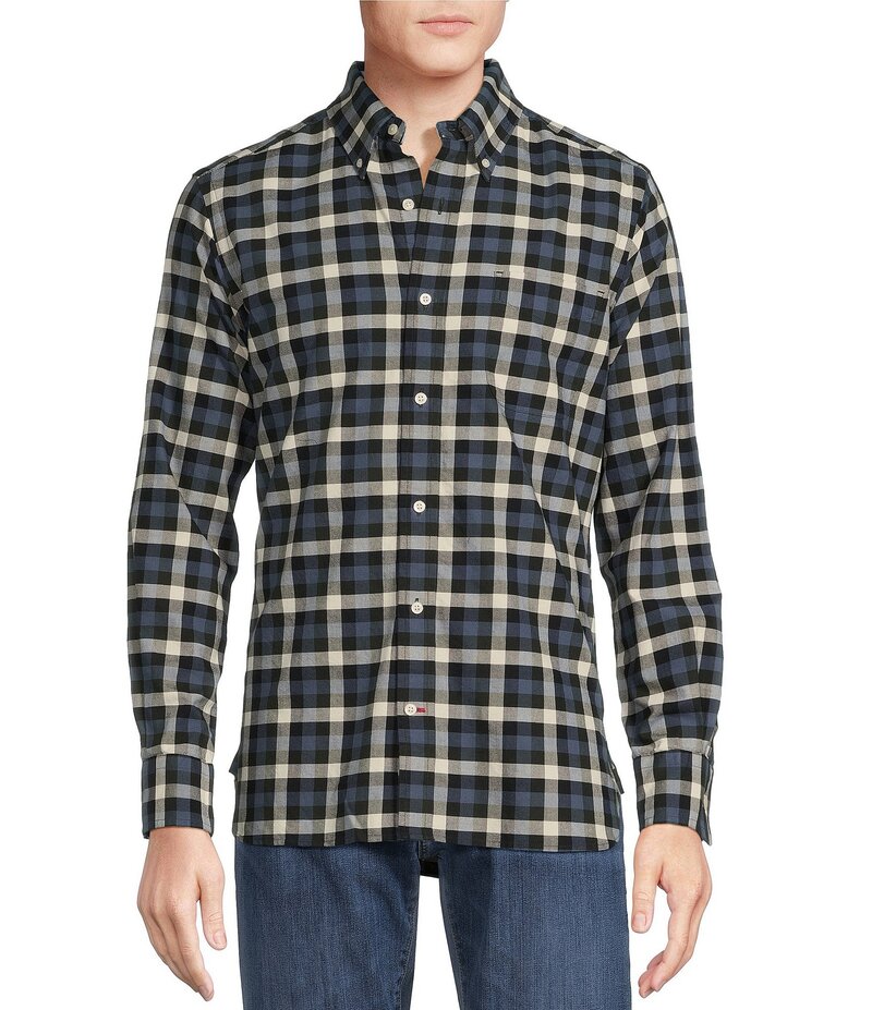 ̵ ˥ ߥ   ȥåץ Blue Label Slim Fit Check Pattern Oxford...