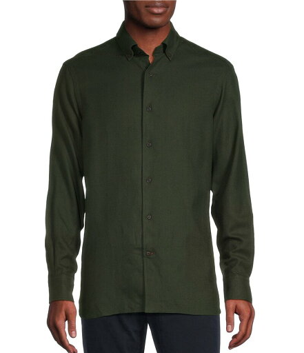 【送料無料】 ダニエル クレミュ メンズ シャツ トップス Blue Label Solid Flannel Long Sleeve Woven Shirt Dark Green 【送料無料】 ダニエル クレミュ メンズ シャツ トップス Blue Label Solid Flannel Long Sleeve Woven Shirt Dark Green