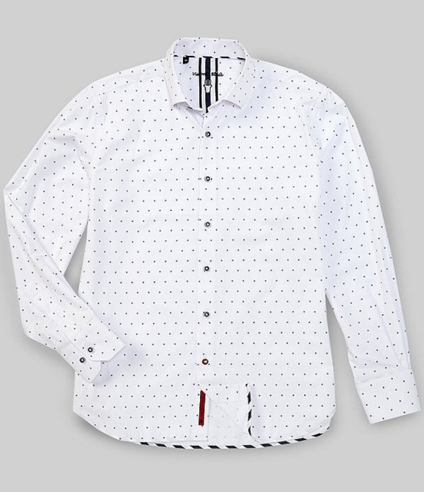 ビスコッティ メンズ シャツ トップス Mini Print Oxford Long-Sleeve Woven Shirt White