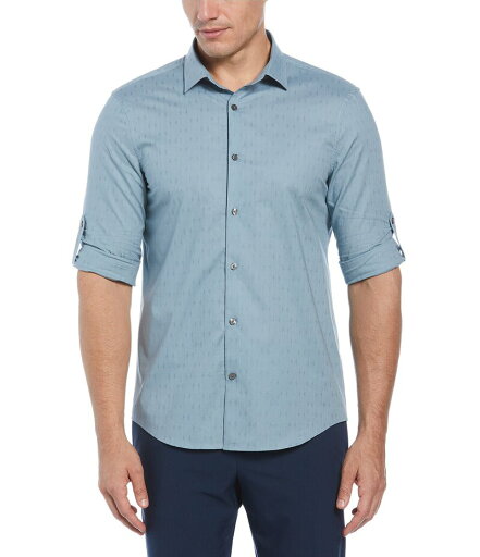 【送料無料】 ペリーエリス メンズ シャツ トップス Untucked Dobby Roll Sleeve Woven Shirt Citadel 【送料無料】 ペリーエリス メンズ シャツ トップス Untucked Dobby Roll Sleeve Woven Shirt Citadel