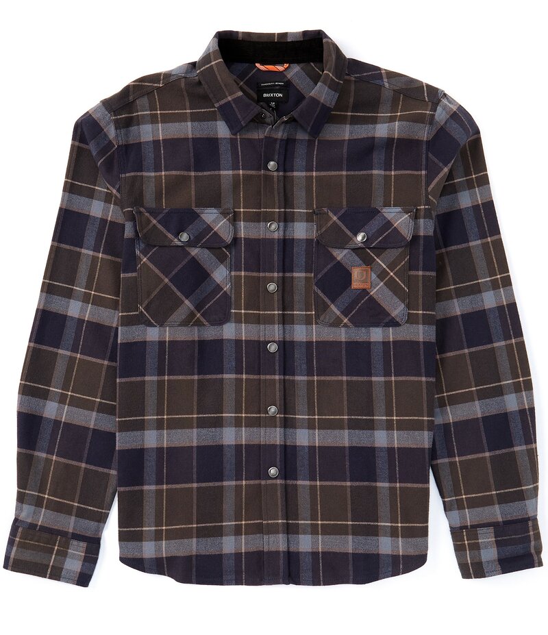 ̵ ֥ꥯȥ   ȥåץ Bowery Long Sleeve Dark Plaid Flannel Shirt...