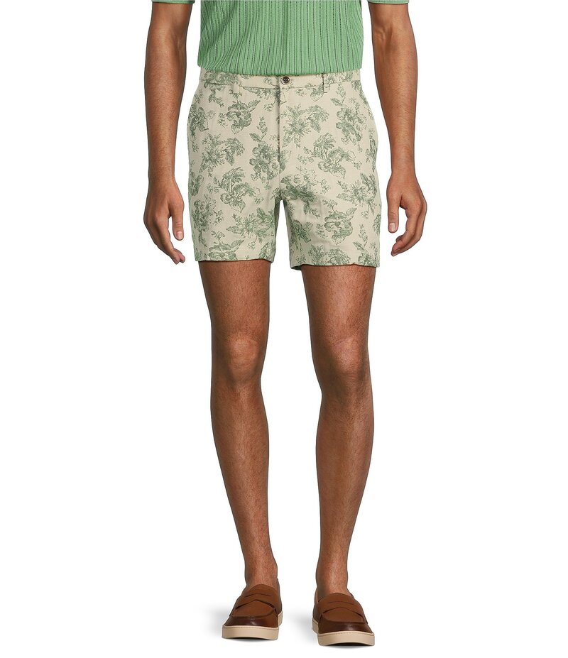 【送料無料】 ムラノ メンズ ハーフパンツ・ショーツ ボトムス From The Garden Collection Floral Jacquard 5.5 Inseam Shorts Beige