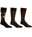 【送料無料】 ラウンドトゥリーアンドヨーク メンズ 靴下 アンダーウェア Argyle Basic Assorted Crew Dress Socks 3-Pa...