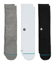 【送料無料】 スタンス メンズ 靴下 アンダーウェア Icon Crew Socks 3-Pack Black