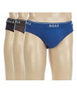 【送料無料】 ヒューゴボス メンズ ブリーフパンツ アンダーウェア Solid Hip Briefs 3-Pack Blue