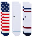【送料無料】 スタンス メンズ 靴下 アンダーウェア The Americana Crew Socks 3-Pack Multi