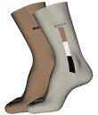 【送料無料】 ヒューゴボス メンズ 靴下 アンダーウェア RS Iconic Stripe Crew Dress Socks 2-Pack Light Beig...