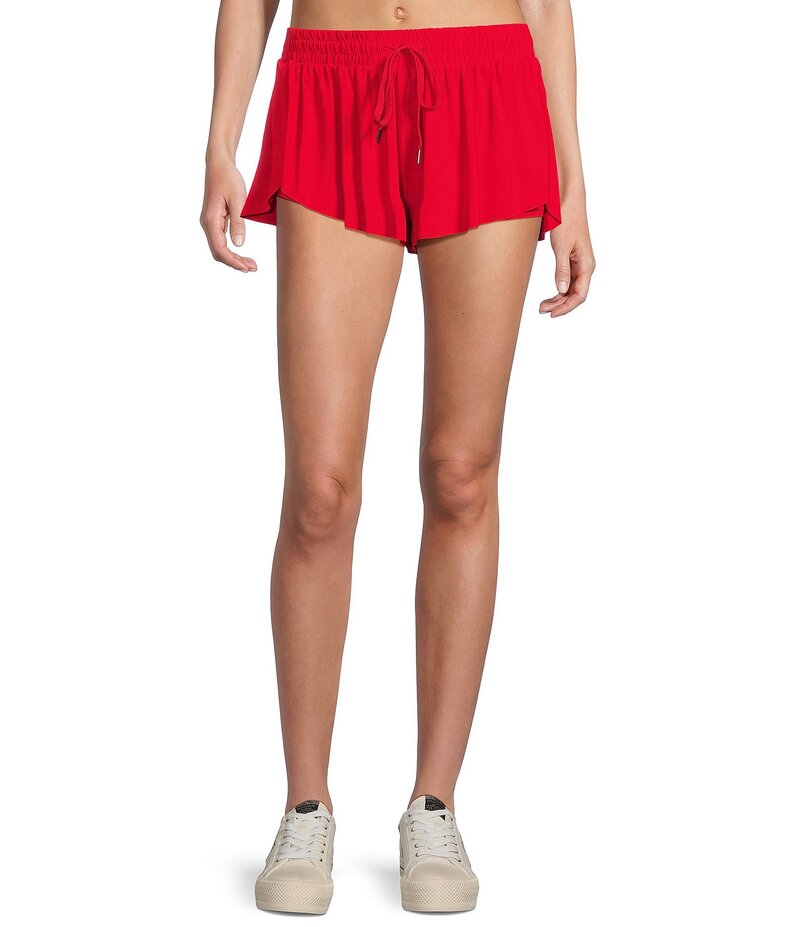 ジービー レディース ボトムス ハーフパンツ・ショーツ ショートパンツ GB Mid-Rise Flippy Shorts Red レッド