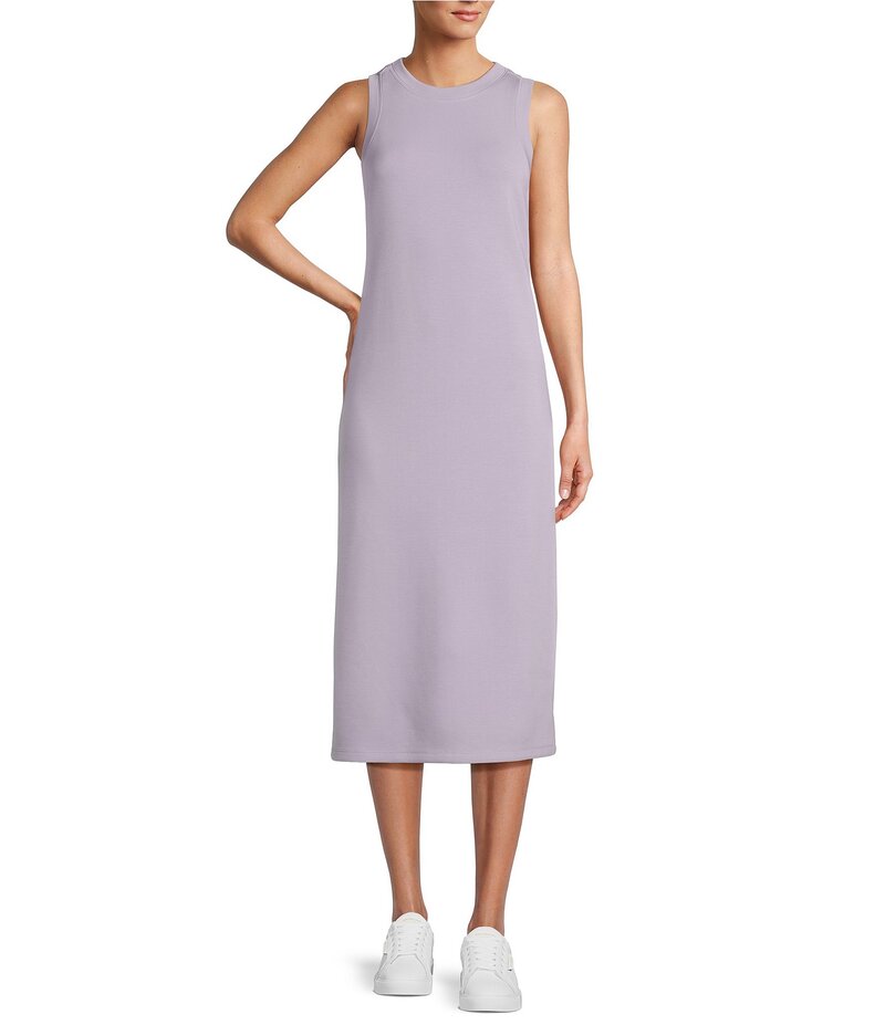 【送料無料】 アントニオ メラーニ レディース ワンピース トップス Active Crew Neck Sleeveless Midi Sweater Dress Lavender