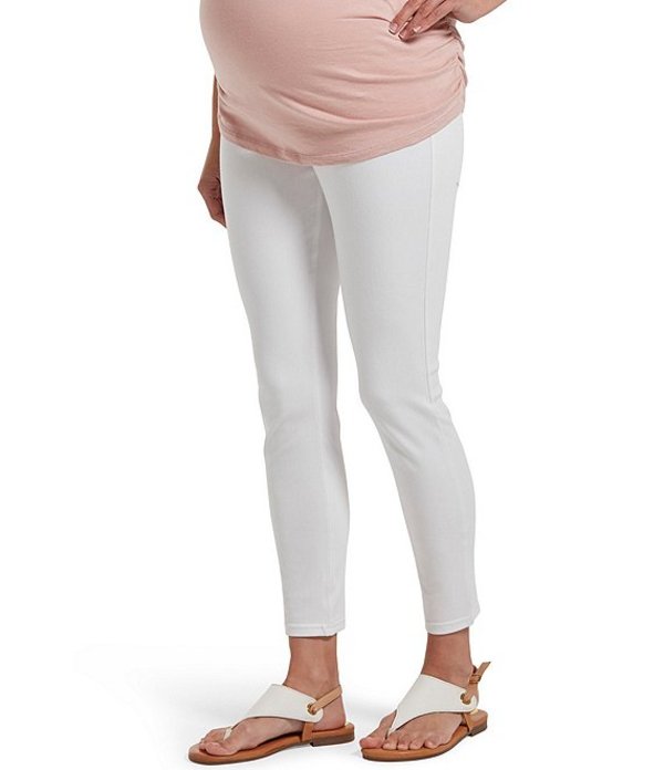 ヒュー レディース カジュアルパンツ ボトムス Ultra Soft Denim Maternity Skimmer Leggings White