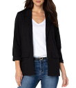 【送料無料】 リヴァプール ロサンゼルス レディース コート アウター Stretch Ponte Notch Lapel 3/4 Sleeve Boyfriend Blazer Black(4)