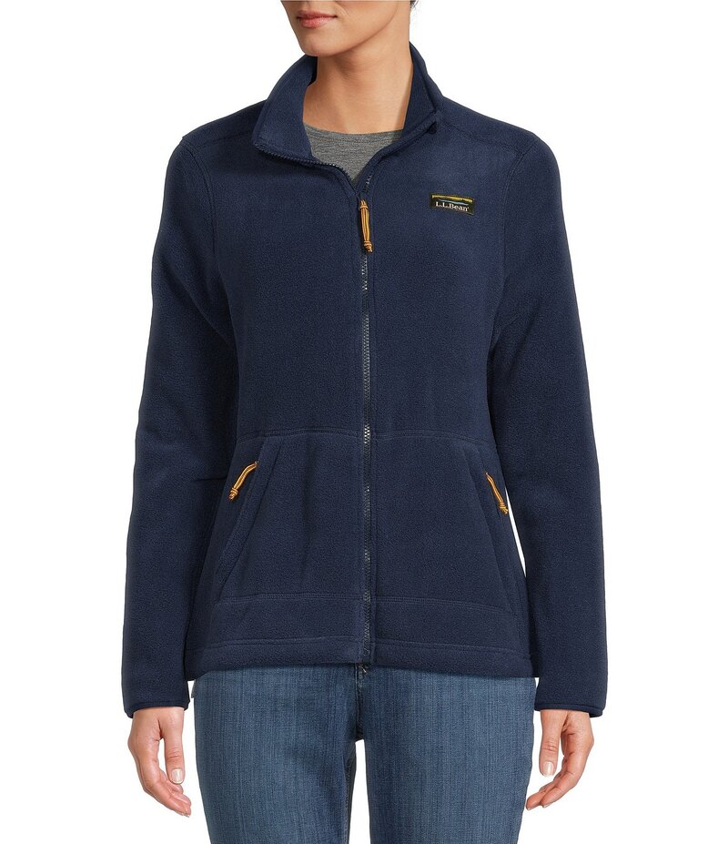 【送料無料】 エルエルビーン レディース コート アウター Mountain Classic Stand Collar Long Sleeve Pocketed Fleece Knit Jacket Nautical Navy