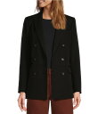 【送料無料】 アントニオ メラーニ レディース コート アウター Coordinating Riviera Ponte Twill Notch Lapel Long Sleeve Button Front Long Line Blazer Black