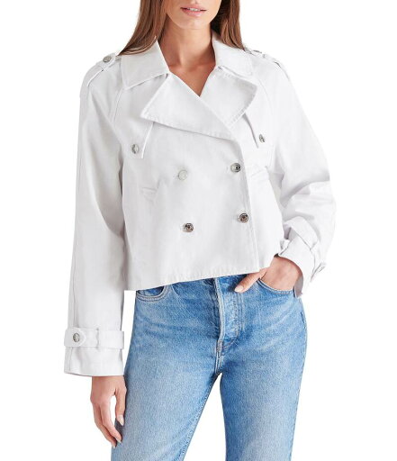 【送料無料】 スティーブ マデン レディース コート アウター Sirus Notch Collar Neck Long Sleeve Cropped Trench Jacket White 【送料無料】 スティーブ マデン レディース コート アウター Sirus Notch Collar Neck Long Sleeve Cropped Trench Jacket White