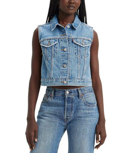 【送料無料】 リーバイス レディース ベスト アウター Levi'sR Trucker Denim Vest Blue 【送料無料】 リーバイス レディース ベスト アウター Levi'sR Trucker Denim Vest Blue