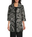 【送料無料】 キャロライン ローズ レディース シャツ トップス Exotic Floral Embroidered Jacquard Spread Colla...