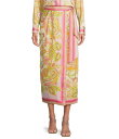【送料無料】 アントニオ メラーニ レディース カジュアルパンツ ボトムス Clio Satin Printed Wrap Coordinating Skirt Pink/Green
