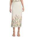 【送料無料】 アントニオ メラーニ レディース スカート ボトムス Riviera Floral Embroidered Linen Sheath Skirt Ivory