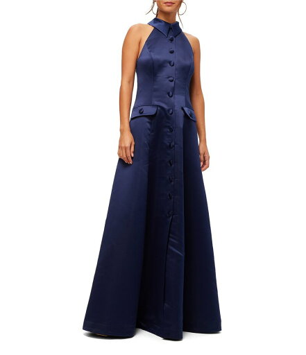 【送料無料】 トリーナターク レディース ワンピース トップス Official Satin Halter Collar Sleeveless Gown Ink 【送料無料】 トリーナターク レディース ワンピース トップス Official Satin Halter Collar Sleeveless Gown Ink