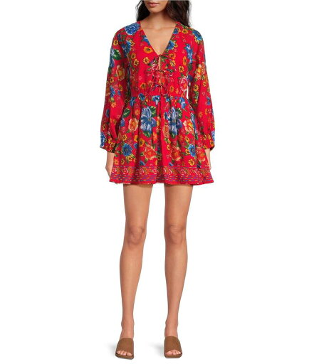 【送料無料】 チェルシーアンドバイオレット レディース ワンピース トップス Cadence Printed Tie Front V-Neck Long Sleeve Dress Red Floral 【送料無料】 チェルシーアンドバイオレット レディース ワンピース トップス Cadence Printed Tie Front V-Neck Long Sleeve Dress Red Floral