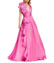 【送料無料】 マックダガル レディース ワンピース トップス Deep V-Neck Sleeveless Ruffled Shoulder Ball Gown...