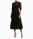 【送料無料】 マックダガル レディース ワンピース トップス Mock Neck Short Sleeve Tiered Ruffled Pleated Emb...