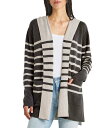 【送料無料】 スプレンディット レディース ニット・セーター カーディガン アウター Syd Cashmere Blend Stripe Shawl Collar Long Sleeve Open Front Hooded Cardigan Lead/Oat(4)