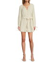 【送料無料】 チェルシーアンドバイオレット レディース ワンピース トップス Lila Striped Cotton Long Sleeve Split V-Neck Belted Button Down Dress Navy Stripe