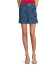 【送料無料】 スカイズアブルー レディース スカート ボトムス Stretch Denim Belted Cargo Mini Skirt Blue Denim