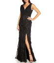 【送料無料】 アイダンマットックス レディース ワンピース トップス V-Neck Sleeveless Front Slit Gown Black