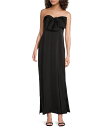 【送料無料】 リリーピュリッツァー レディース ワンピース トップス Carlynn Satin Bow Strapless Side Slit Maxi Dress Noir