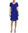 【送料無料】 イグナイト レディース ワンピース トップス Jewel V-Neck Short Sleeve Georgette Tiered Capelet...