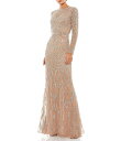 【送料無料】 マックダガル レディース ワンピース トップス Long Sleeve Sequin Crew Neck Fully Lined Sheath G...